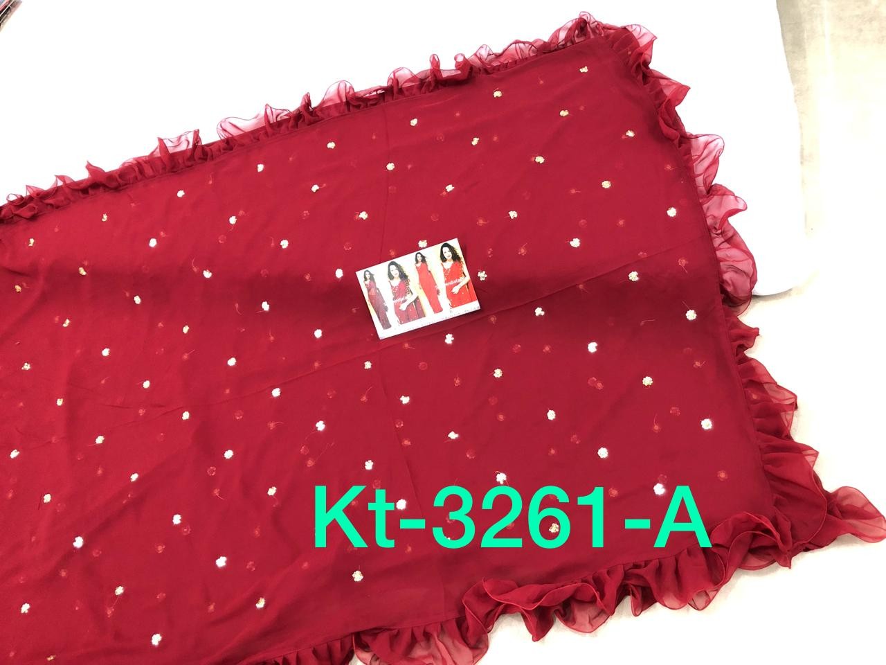 maroon georgette beautiful zari threadwork butti partywear saree