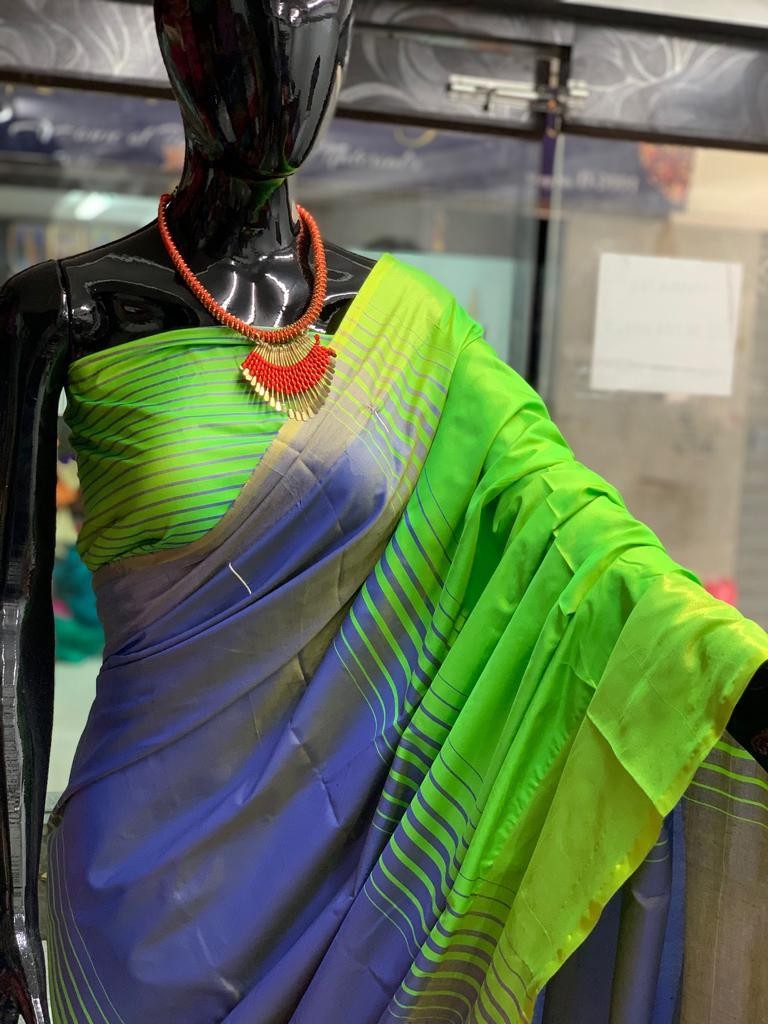 multicolor soft silk saree
