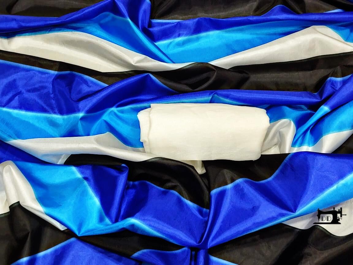 Multicolor strip paper silk saree