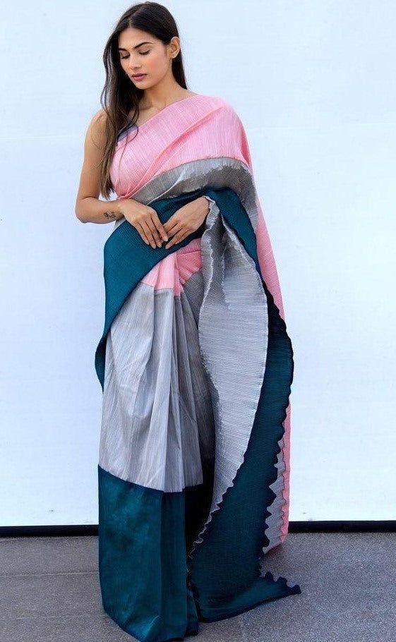 Multicolour georgette digital printed work saree