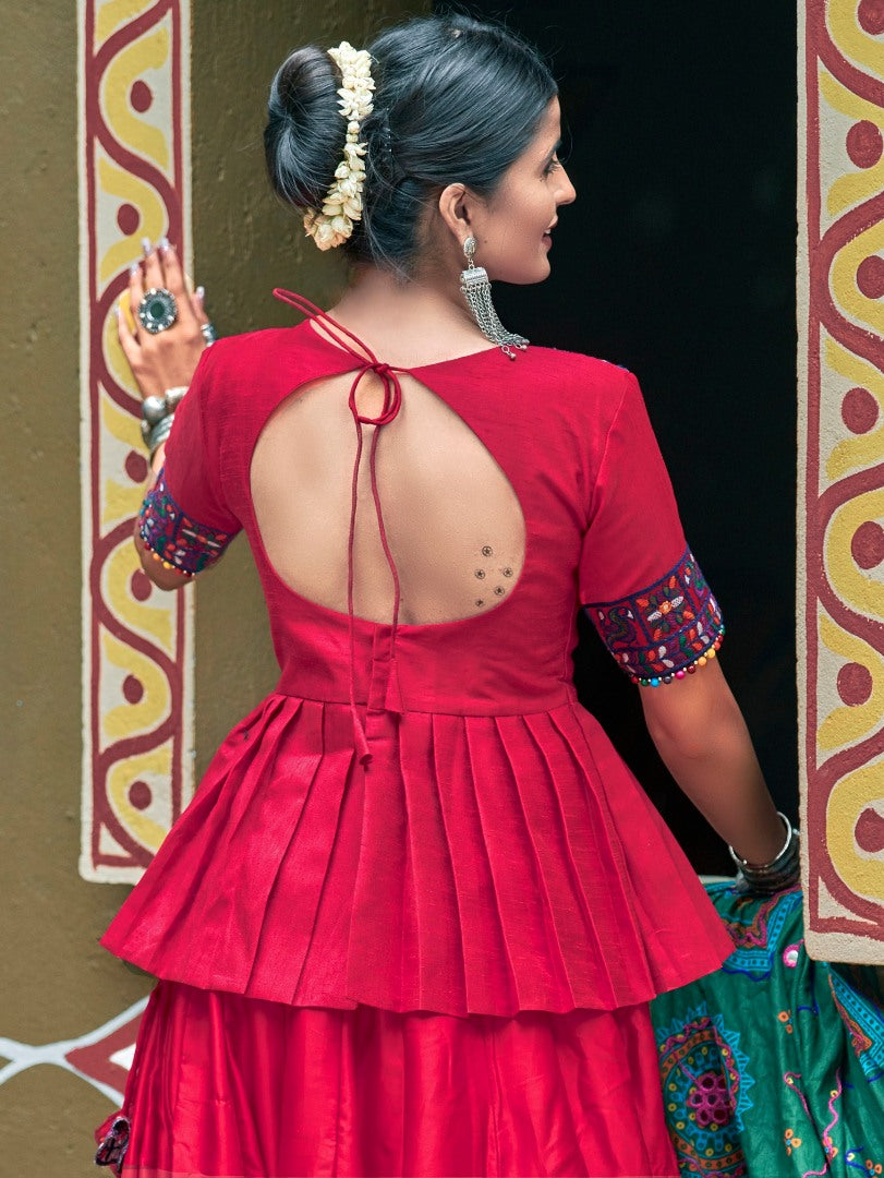 Navratri special maroon soft cotton chaniya choli for garba