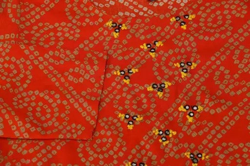 Orange bandhni printed kurti