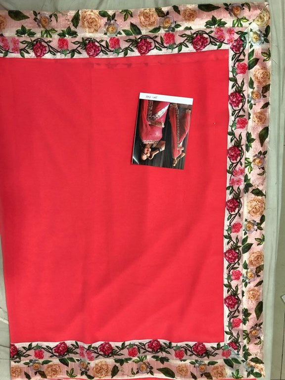 Pink georgette bollywood partywear saree