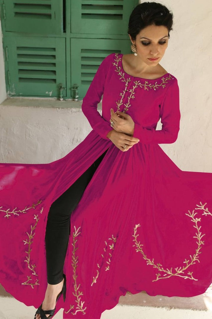 Pink georgette stylish salwar suit