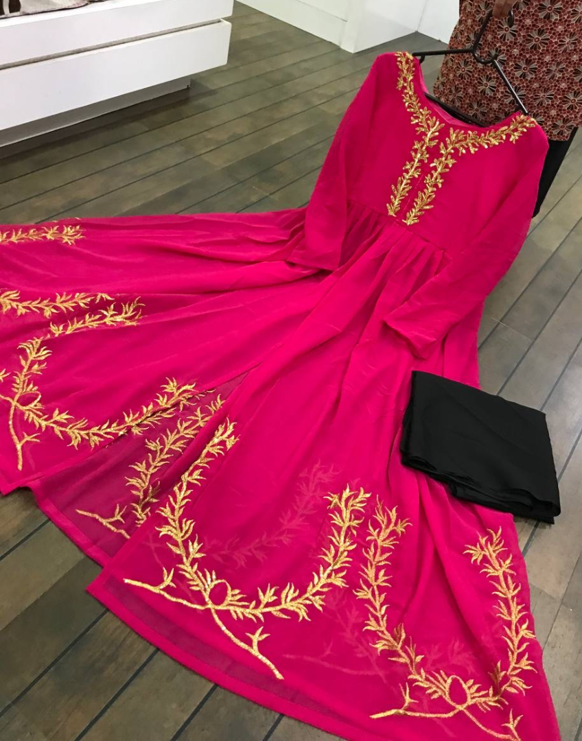 Pink georgette stylish salwar suit