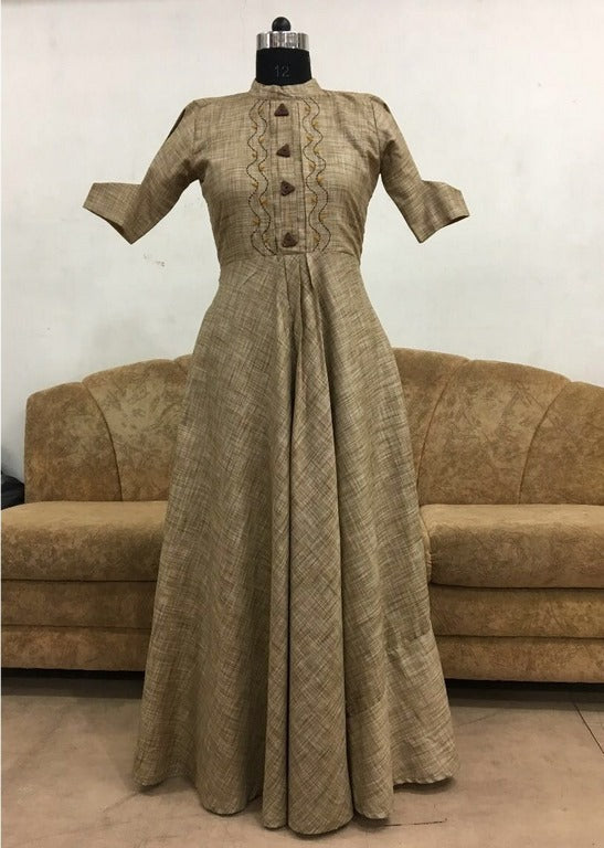 Pure khadi cotton brown kurti