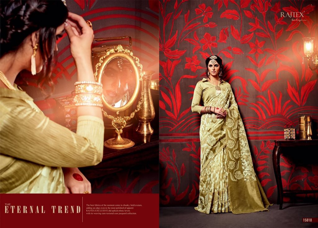 Rajtex gold printed silk saree