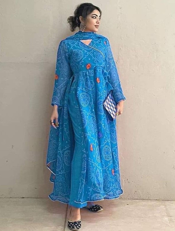 Rama georgette bandhni print casual ethnic gown