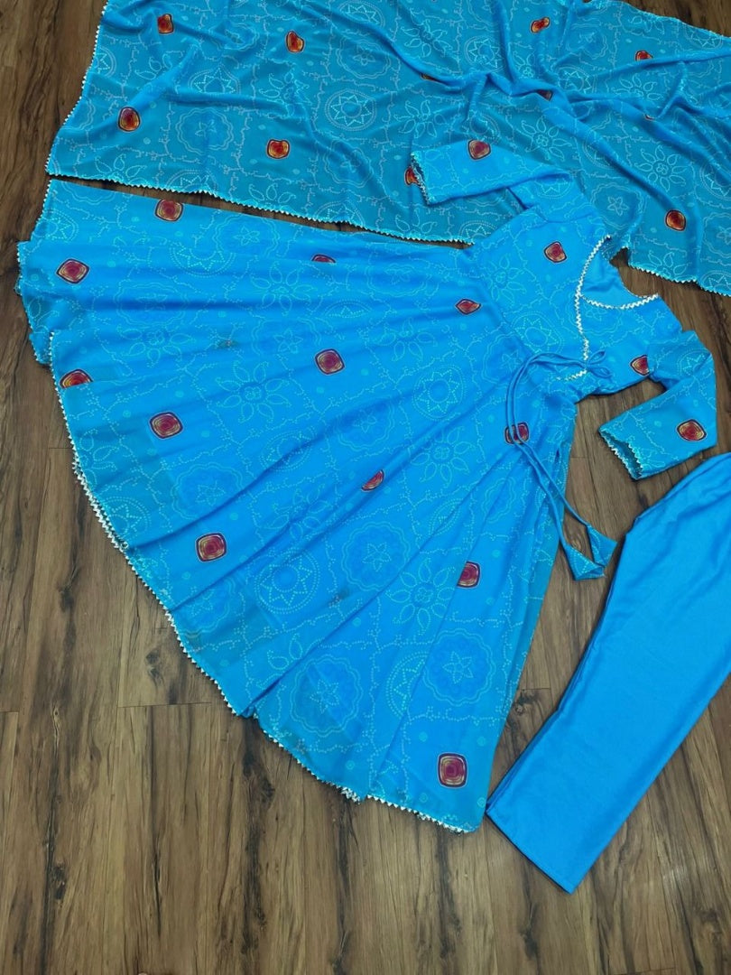 Rama georgette bandhni print casual ethnic gown