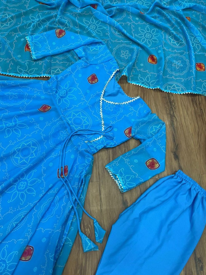 Rama georgette bandhni print casual ethnic gown