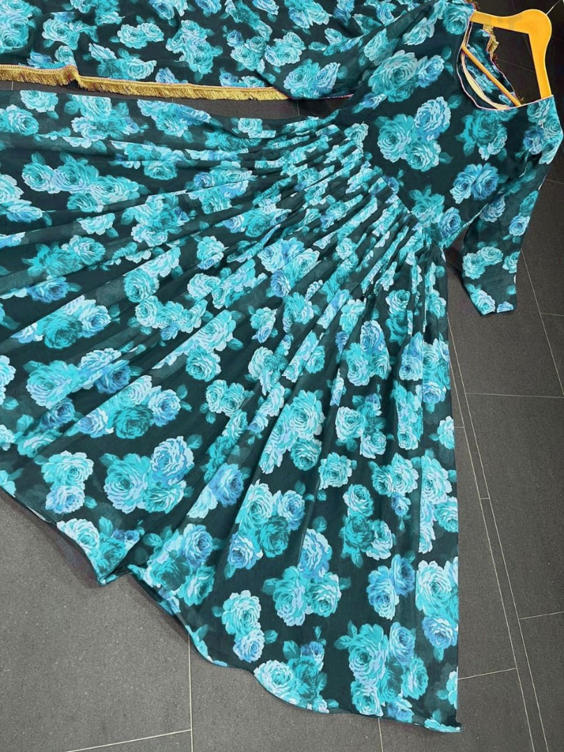 Rama georgette floral printed long anarkali suit