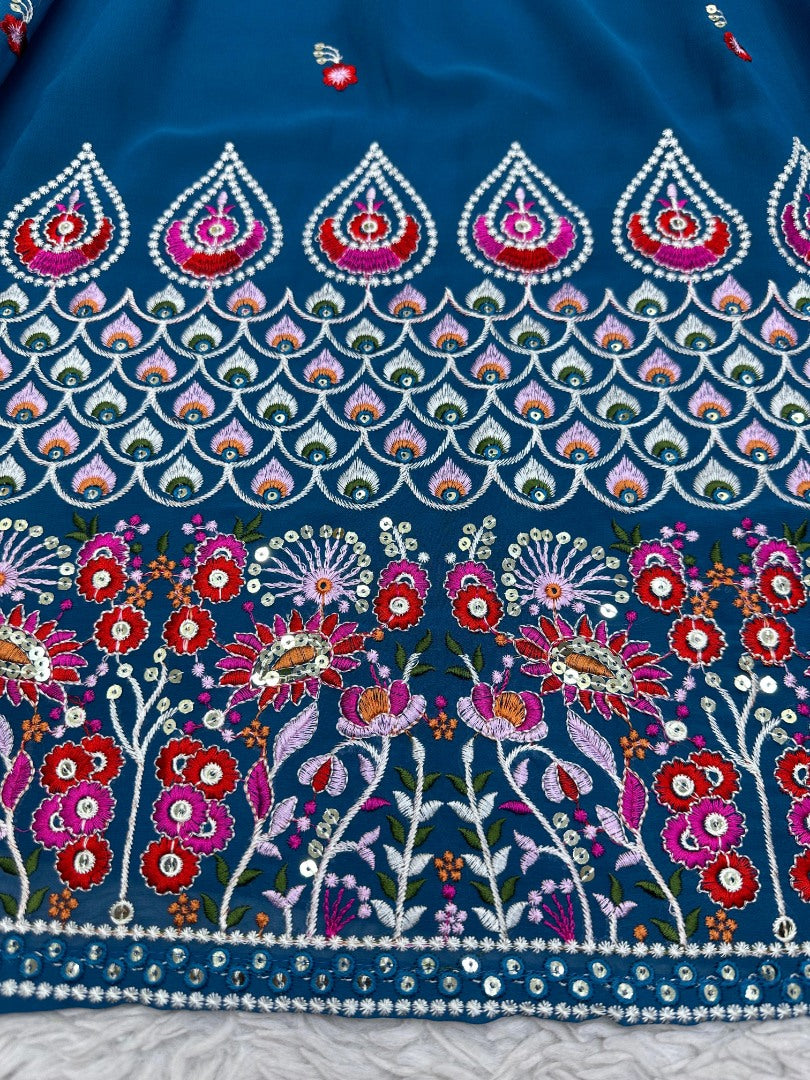 Rama heavy work designer wedding lehenga choli
