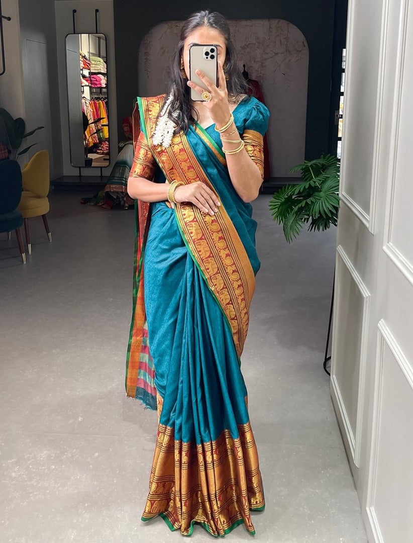 Rama narayan pet cotton weaving work saree