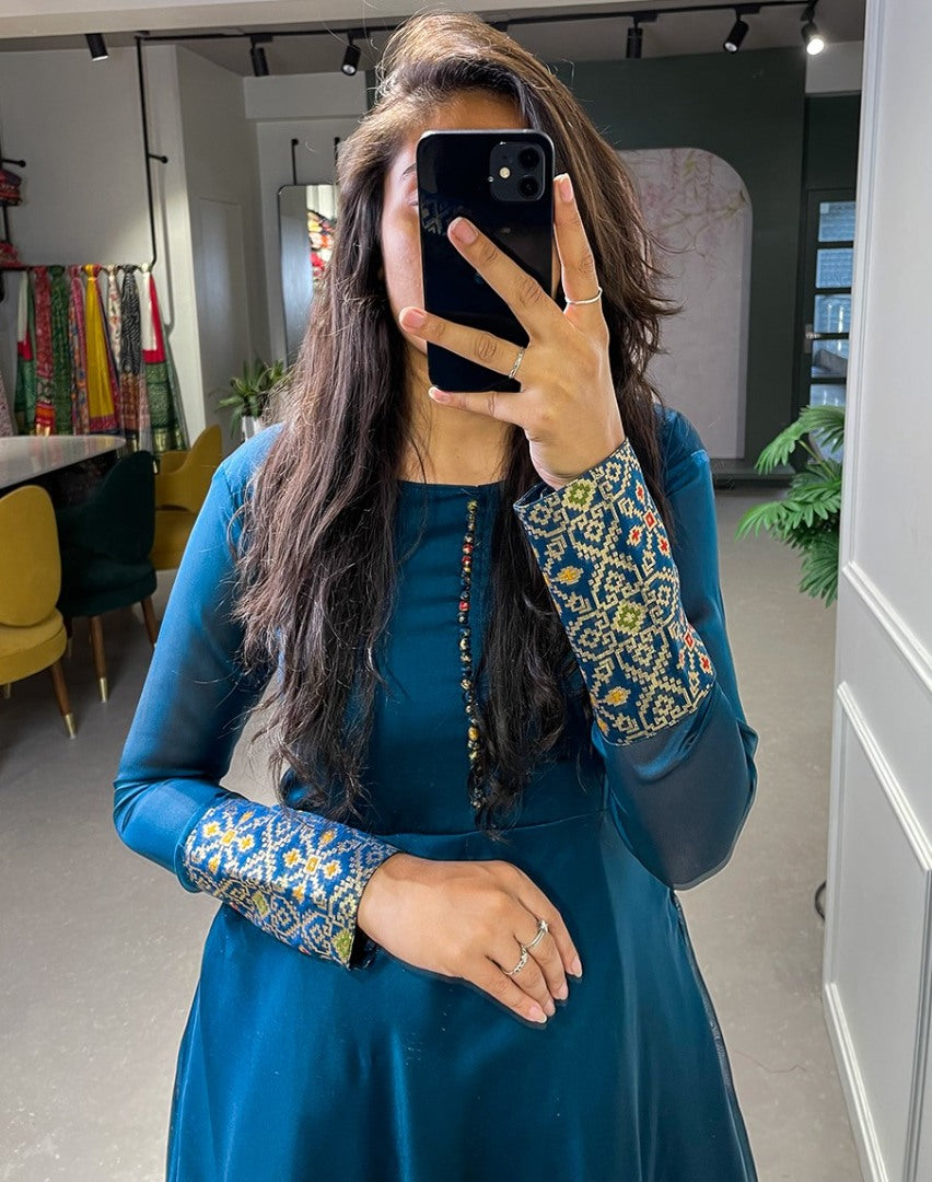 Rama rangoli silk weaving work gown