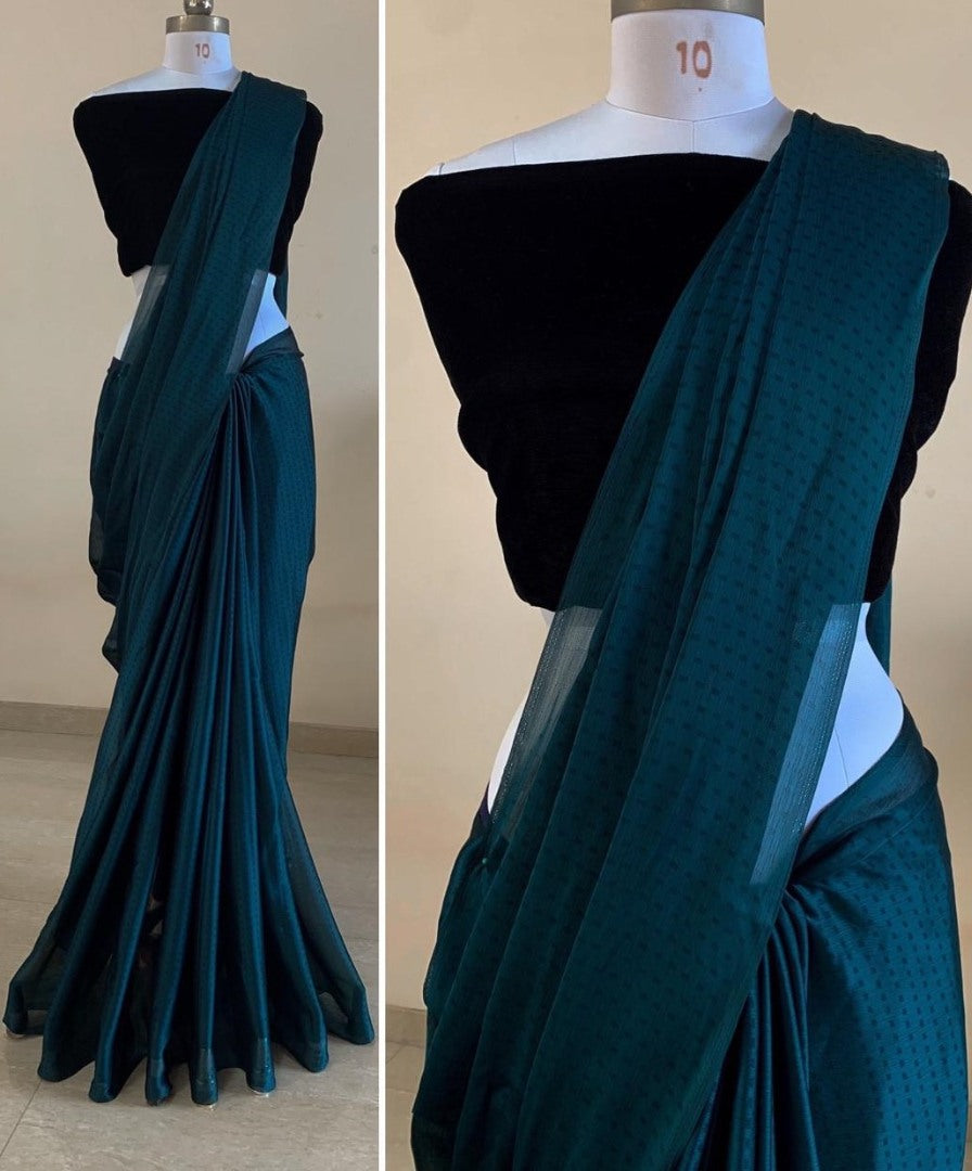 Rama satin georgette party wear saree