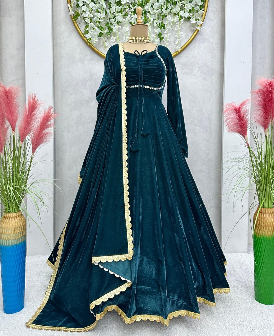 Rama velvet party wear gown