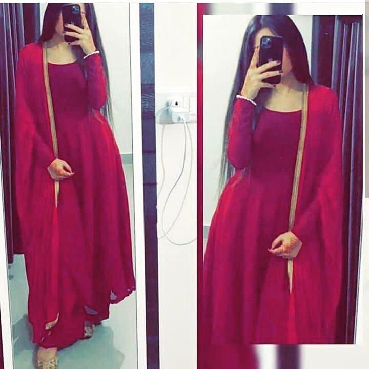 Rani pink georgette stylist anarkali suit