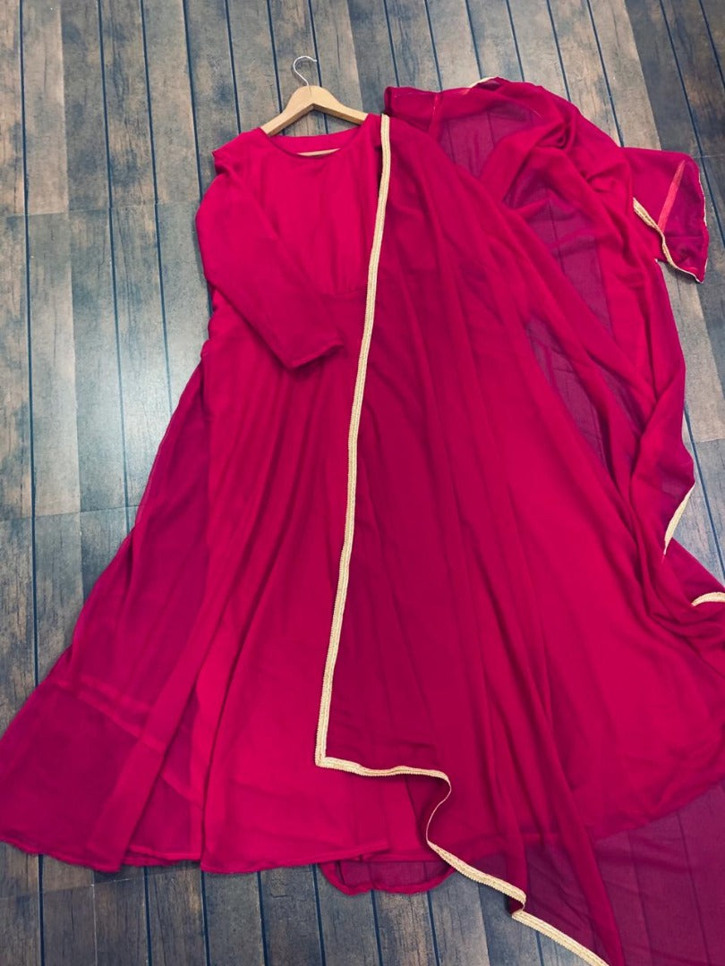 Rani pink georgette stylist anarkali suit