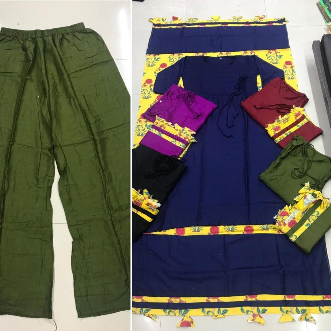 Rayon cotton plazzo kurti with printed dupatta
