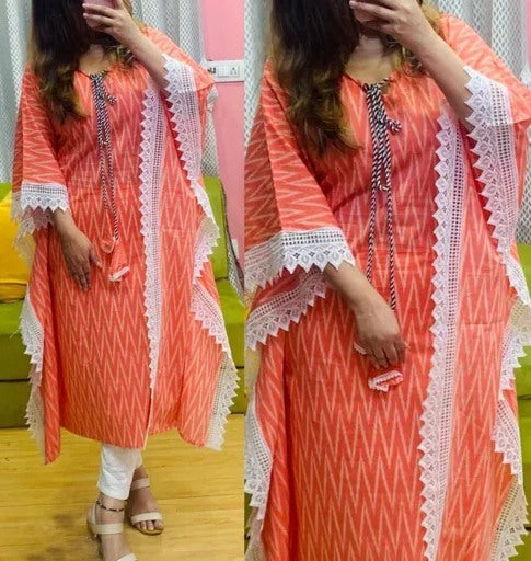 Rayon printed kaftan kurti