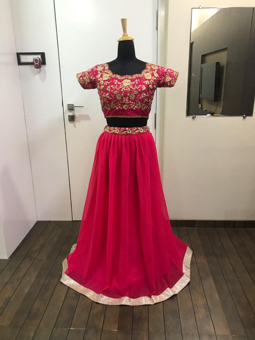 Red georgette beautiful ceremonial lehenga choli