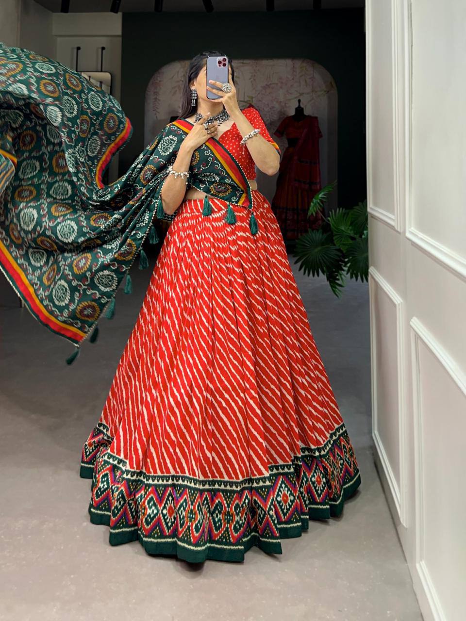 Beautiful printed cotton navratri lehenga choli