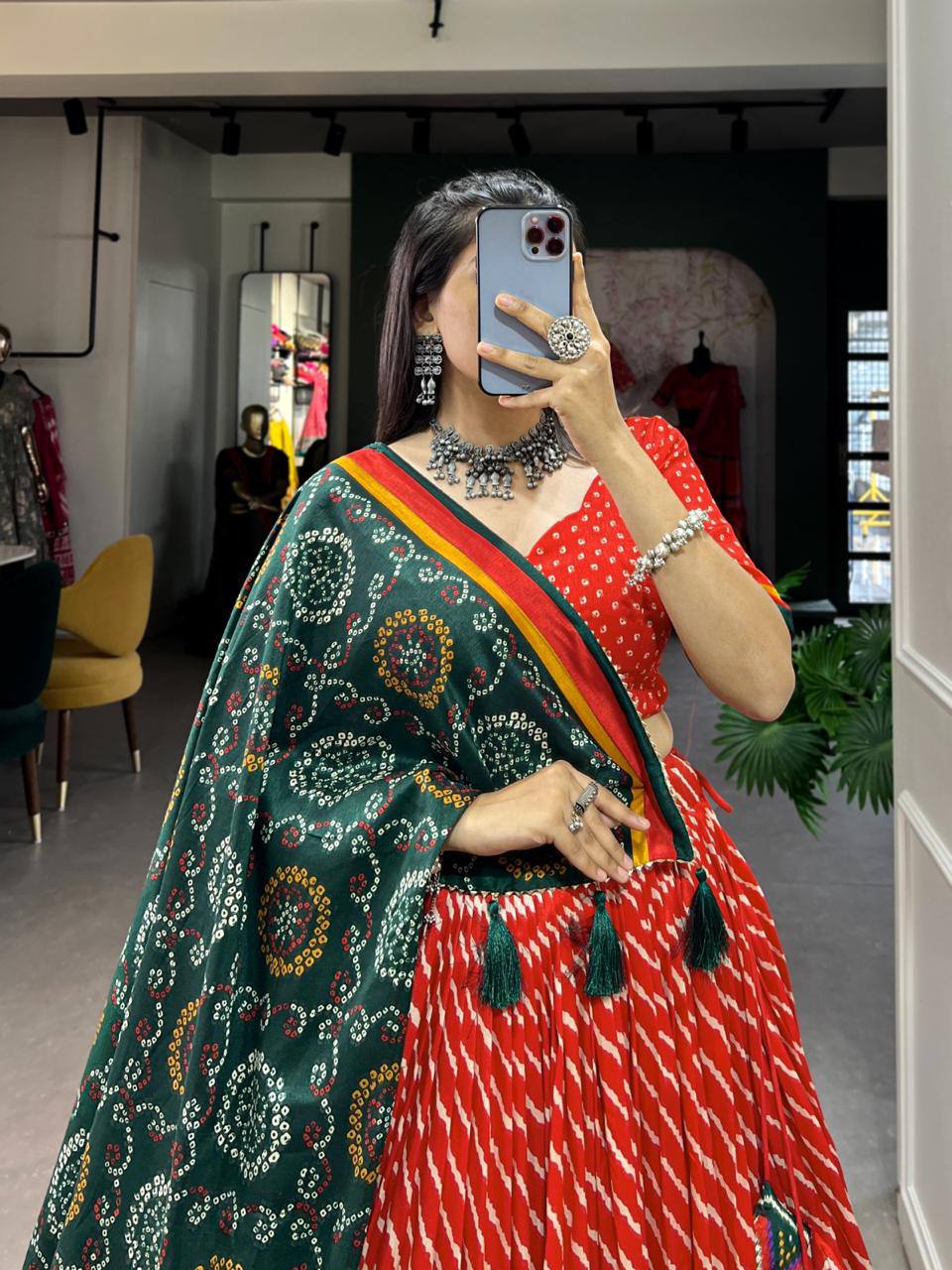 Beautiful printed cotton navratri lehenga choli
