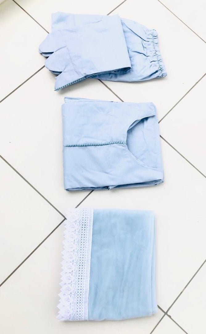 Sky blue cotton suit