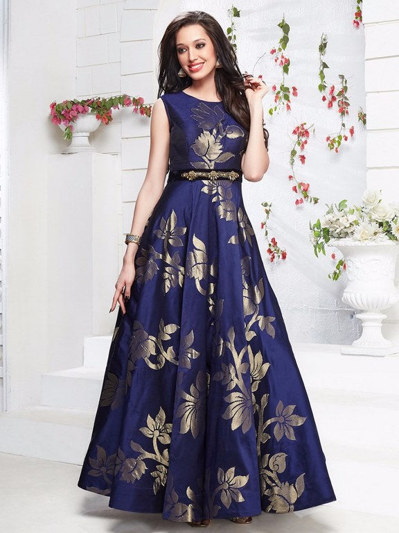 Stylist Blue Party Wear Gown