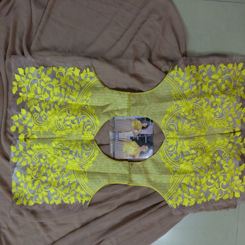 stylist bollywood style yellow and brown kriti sanon partywear gown