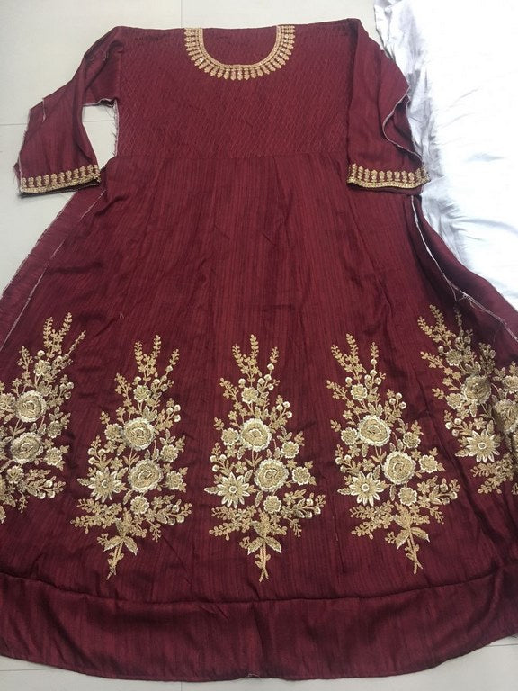 Stylist Coffee embroidered Ceremonial Anarkali Suit