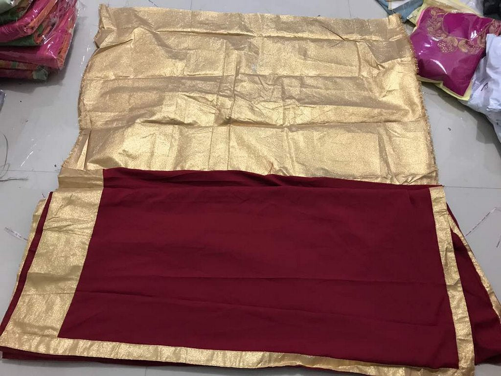 Stylist Maroon Plain Festival Saree