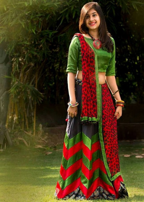 Stylist Multicolor printed Festival lehenga