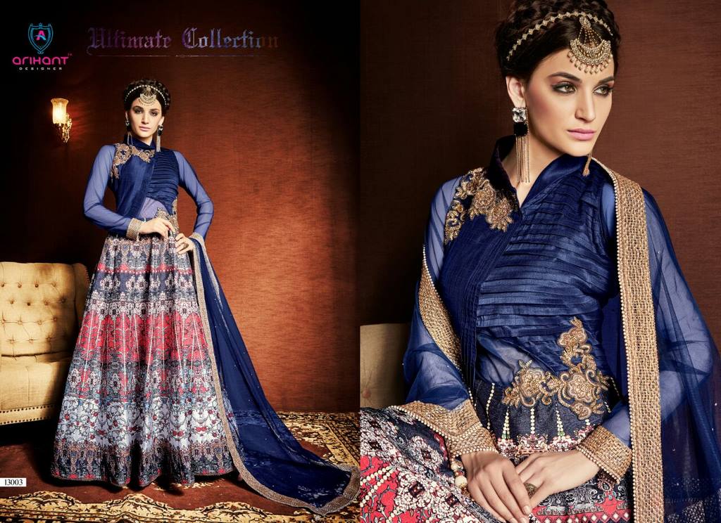 Trendy japan satin printed blue suit