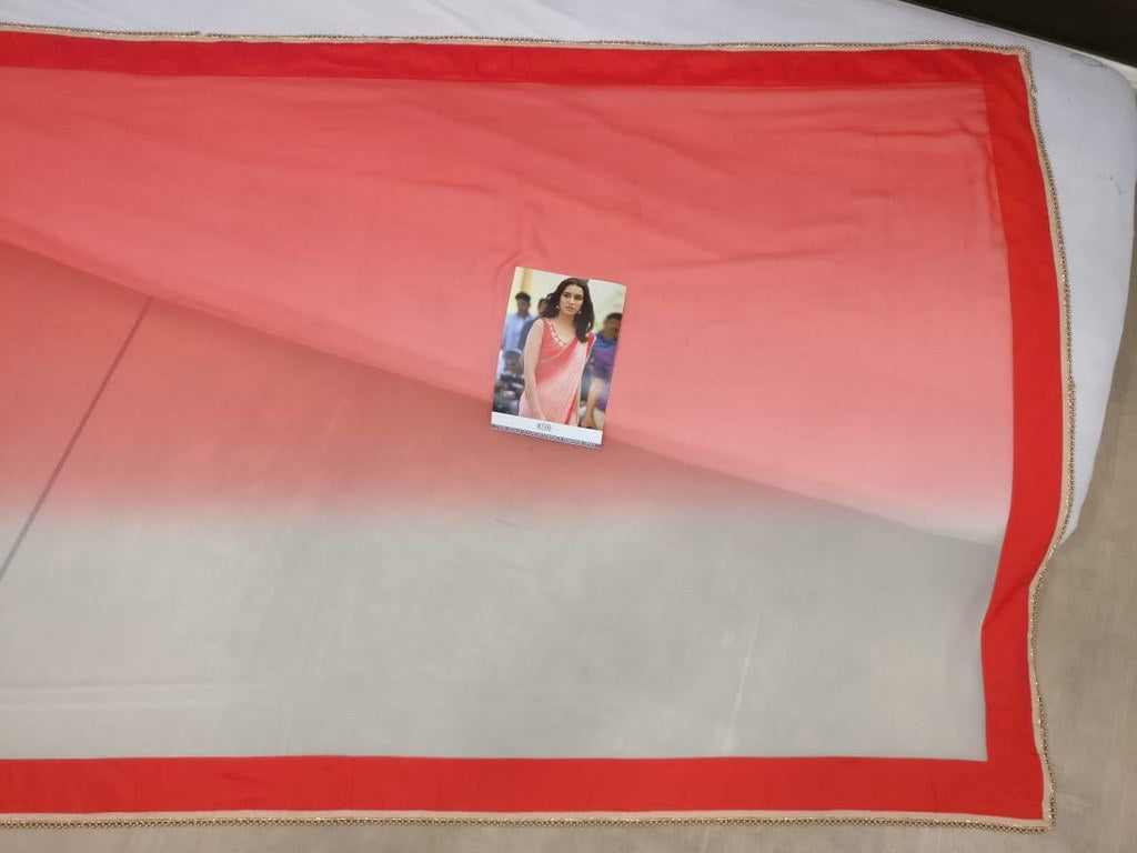 two shaded georgette bollywood style casual wear saree