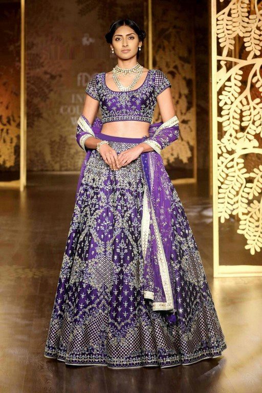 Wedding Wear Heavy embroidered malbari silk bridal lehenga