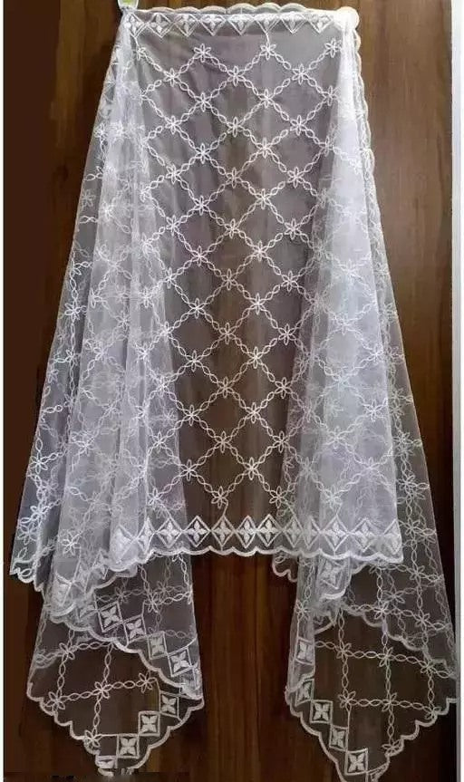 White net embroidered dupatta