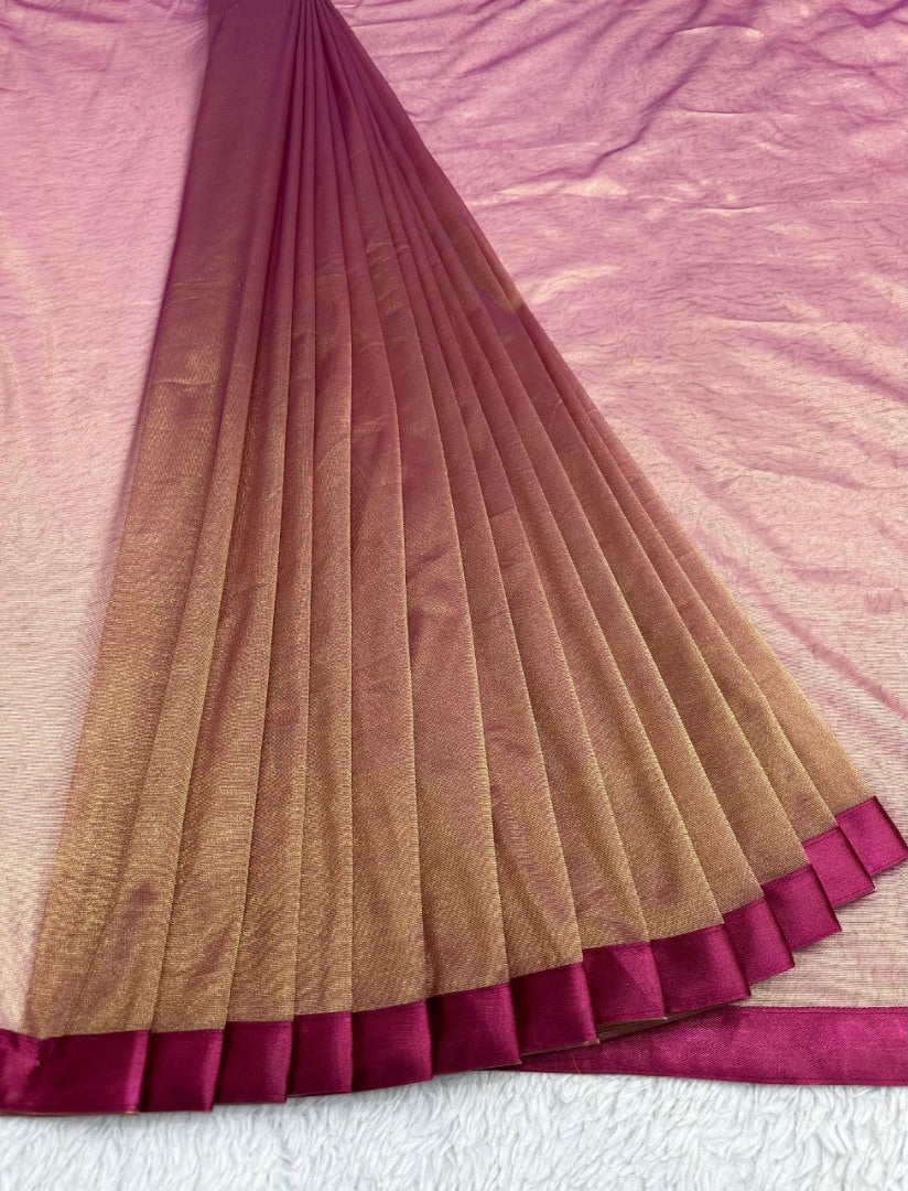 Wine jimmy silk party wear saree
