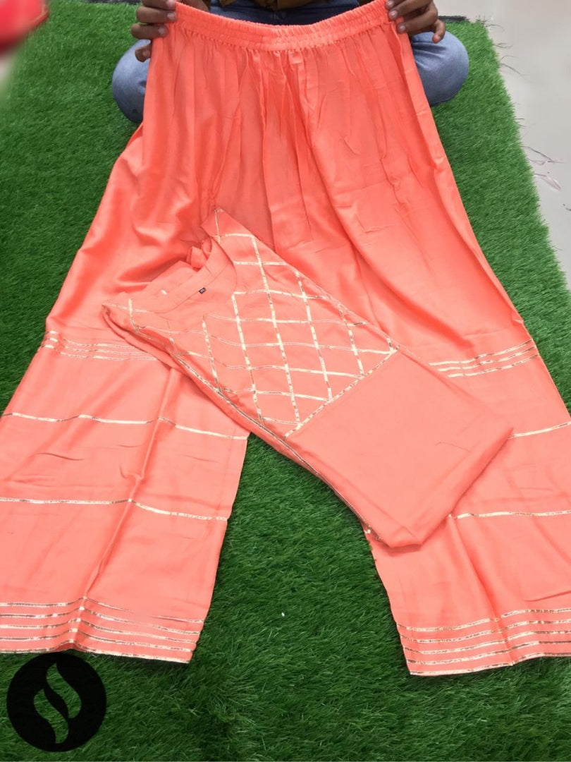 Wine maroon rayon cotton plazzo salwar suit