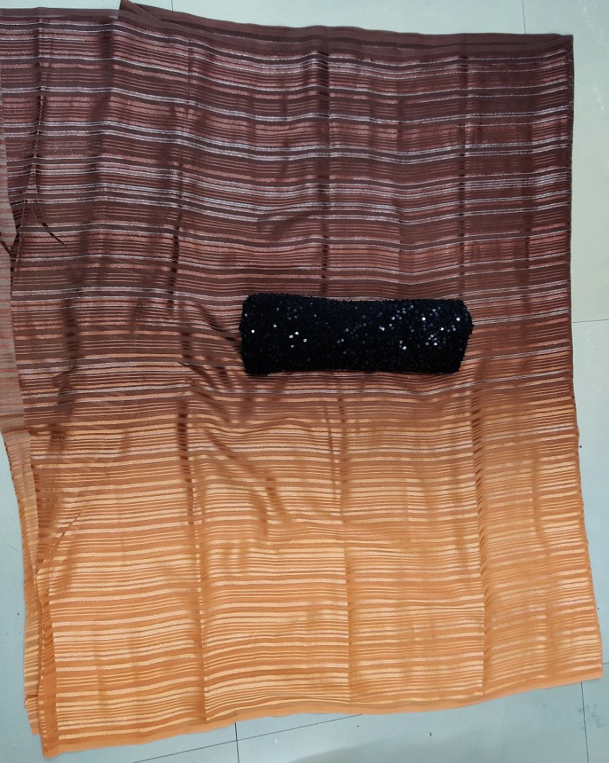 Wine vichitra silk weightless silver zari patta work saree