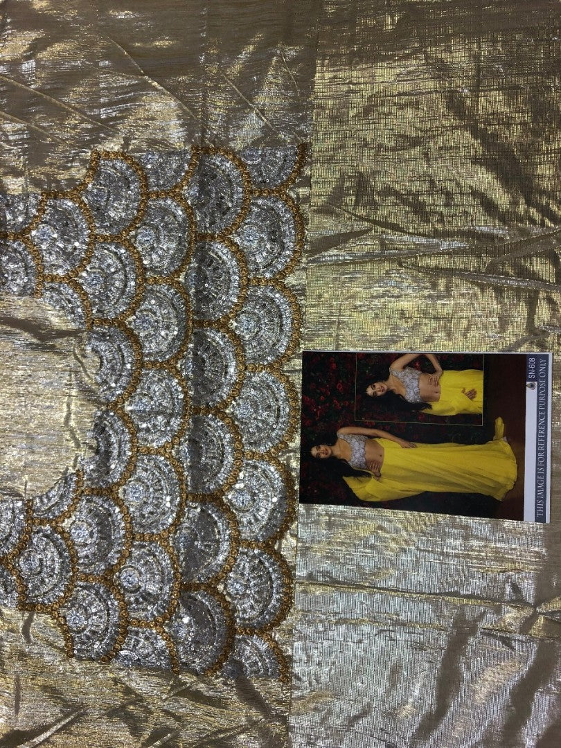 Yellow georgette beautiful partywear saree