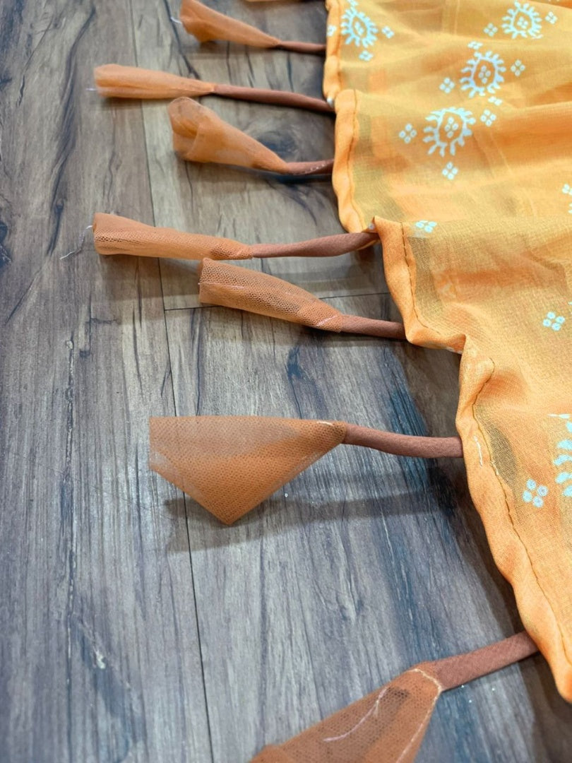 Yellow georgette embroidered sharara suit