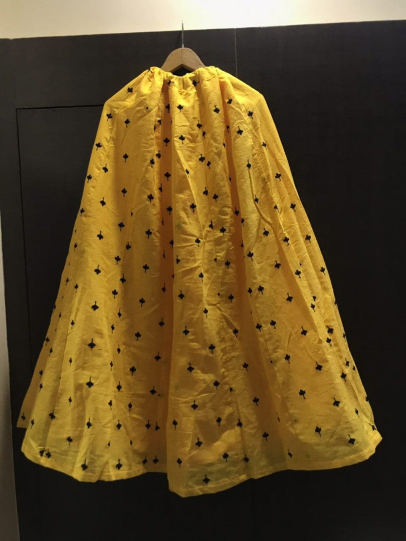 yellow hexa cotton crop top lehenga choli