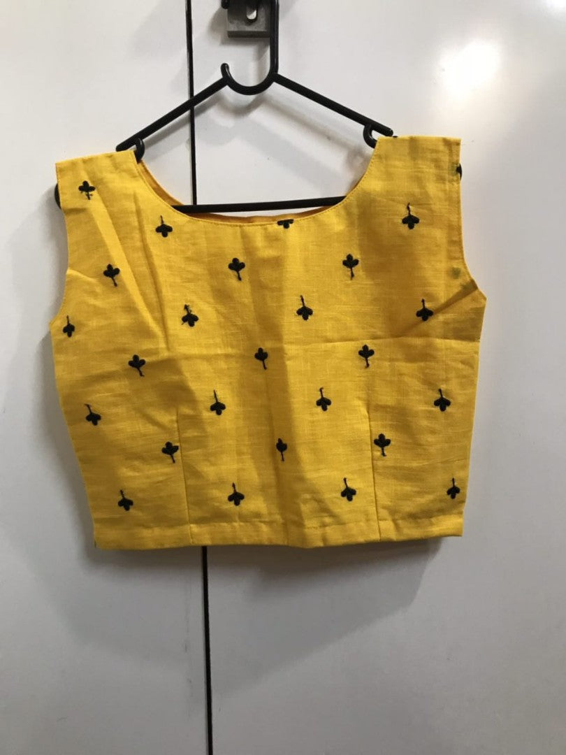 yellow hexa cotton crop top lehenga choli