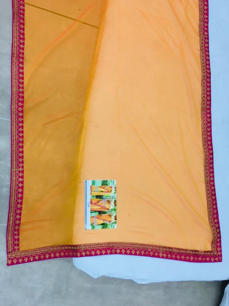 yellow marbel silk festival wear saree with embroidered blouse