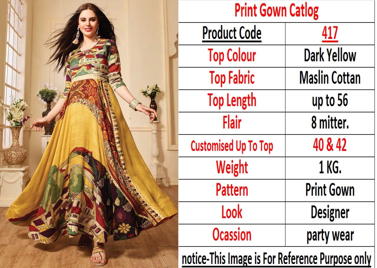 yellow maslin cotton multicolor printed kurti