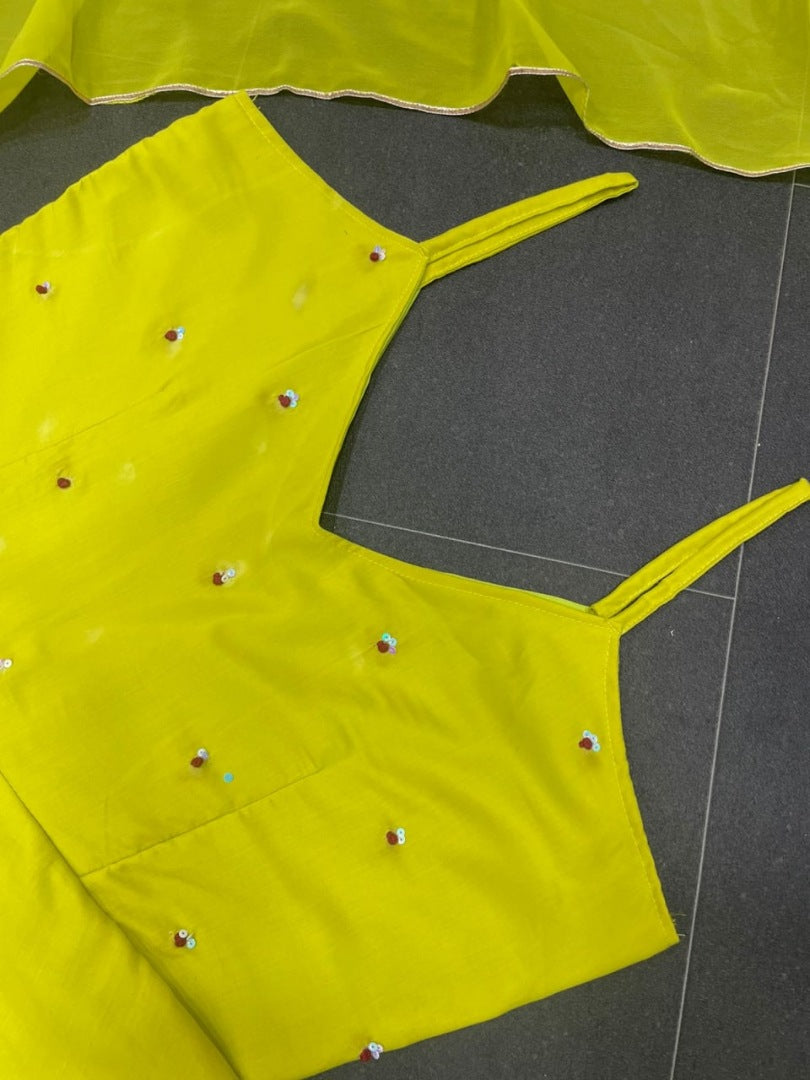 Yellow muslin cotton plain casual anarkali suit