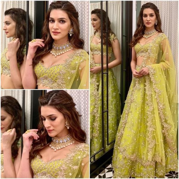 yellow net designer embroidered bollywood ceremonial lehenga choli