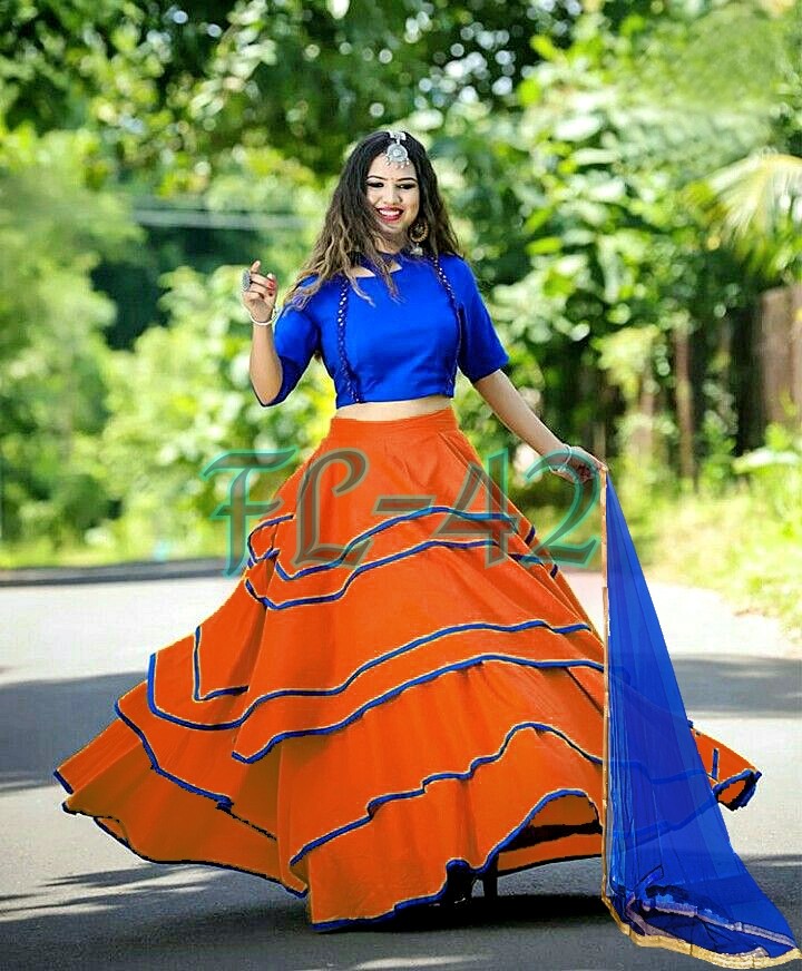 Yellow two tone tapeta silk plain lehenga choli