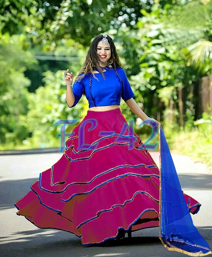 Yellow two tone tapeta silk plain lehenga choli